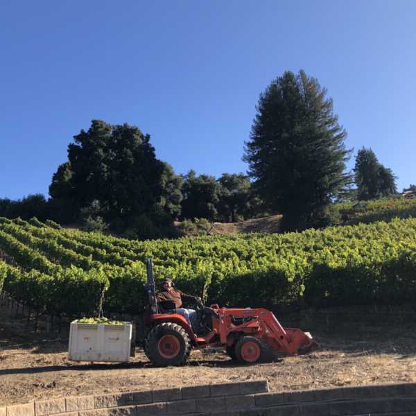 Luis on tractor